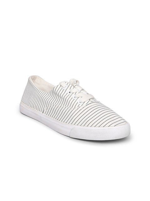

Forever Glam by Pantaloons Women White Striped Sneakers
