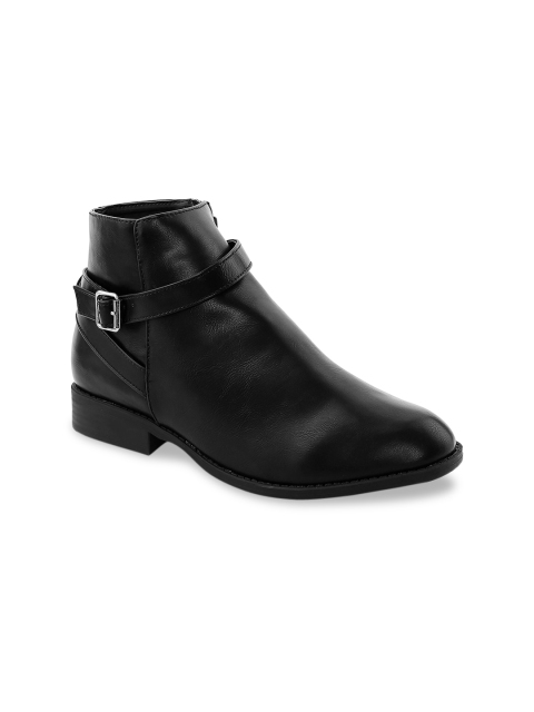 

Forever Glam by Pantaloons Women Black Leather Flat Boots