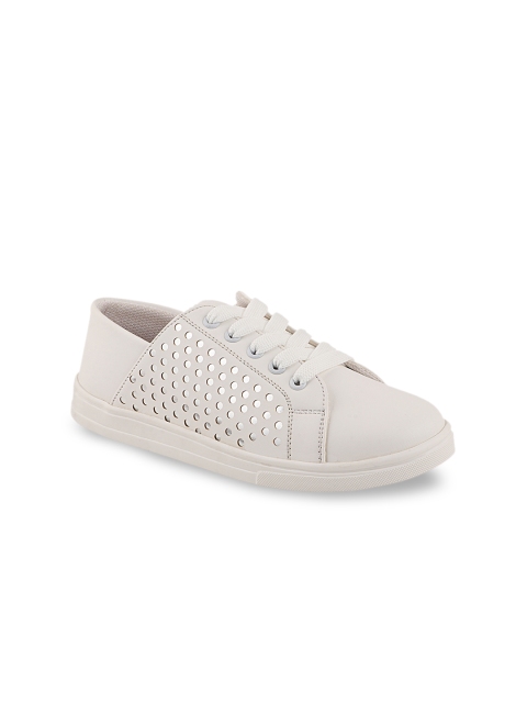 

Shoetopia Women White Embellished Sneakers