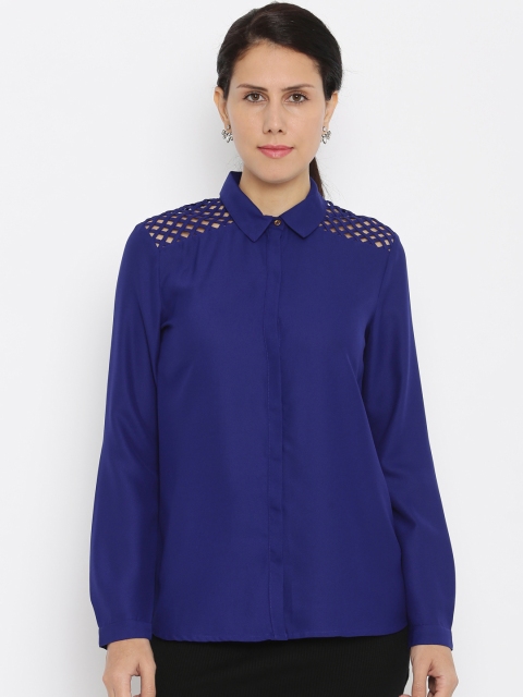 

Van Heusen Woman Women Blue Checked Casual Shirt