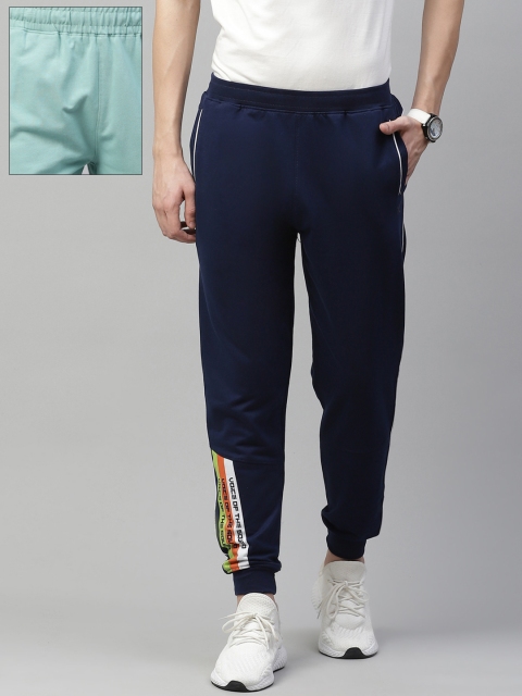 

HRX by Hrithik Roshan Men Pack of Yoga Track Pants & Lifestyle Joggers, Blue