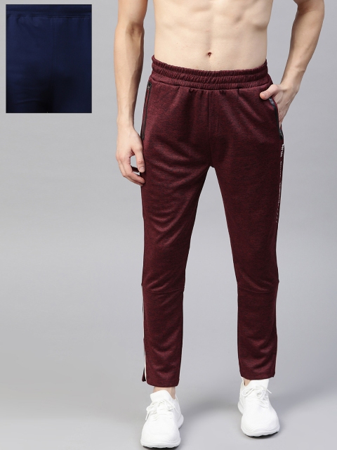 

HRX by Hrithik Roshan Men Pack of Lifestyle Track Pants & Running Track Pants, Burgundy
