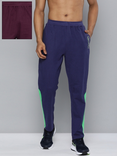 

HRX by Hrithik Roshan Men Pack of 2 Bio-Wash Lifestyle Track Pants, Burgundy