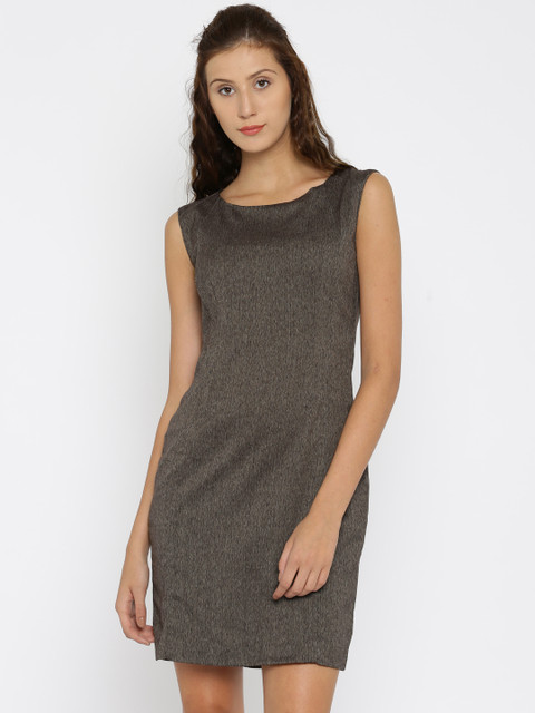 

Van Heusen Woman Grey Self-Design Sheath Dress