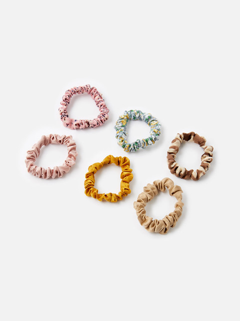 

Accessorize Women Set of 6 Ponytail Holders, Mustard