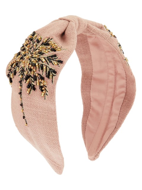 

Accessorize Women Pink & Black Embellished Hairband