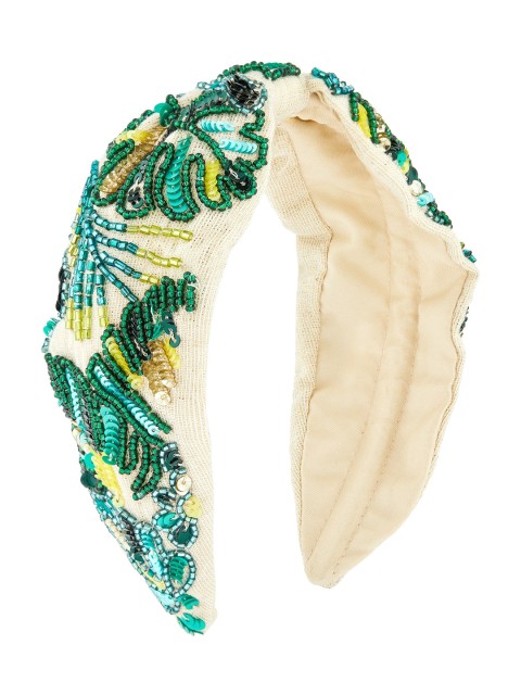 

Accessorize Women Green & Yellow Embellished Hairband