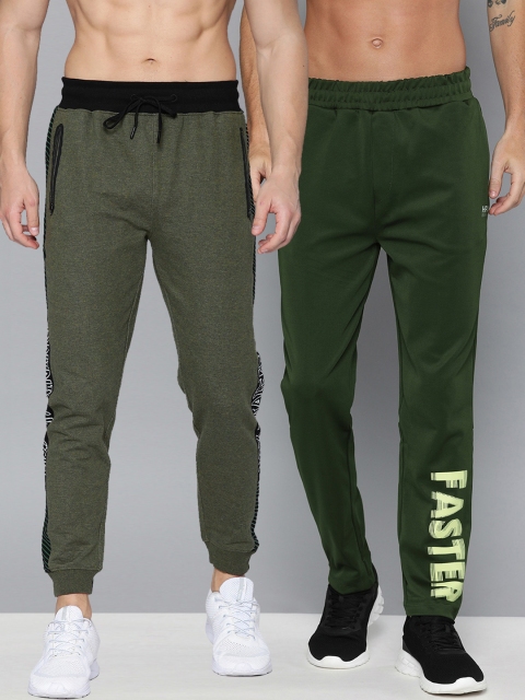 

HRX by Hrithik Roshan Men Pack of Training Joggers & Running Track Pants, Green