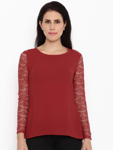 

Van Heusen Woman Women Red Solid Wrap Top