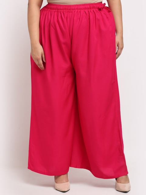 

TAG 7 PLUS Women Pink Flared Ethnic Palazzos