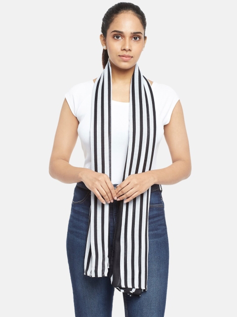 

Honey by Pantaloons Women Black & White Striped Scarf