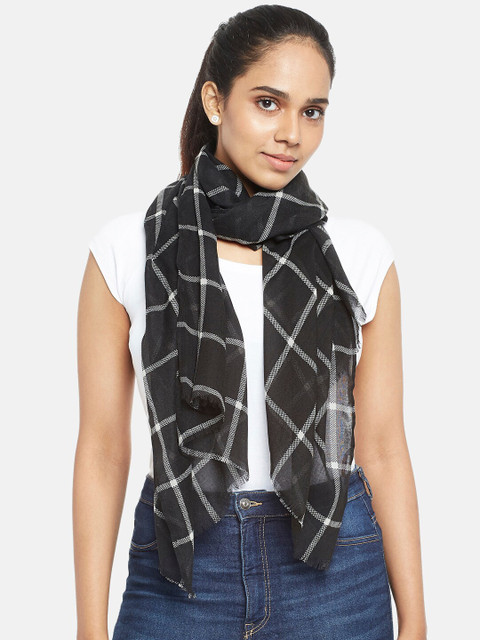 

Honey by Pantaloons Women Black & White Checked Scarf