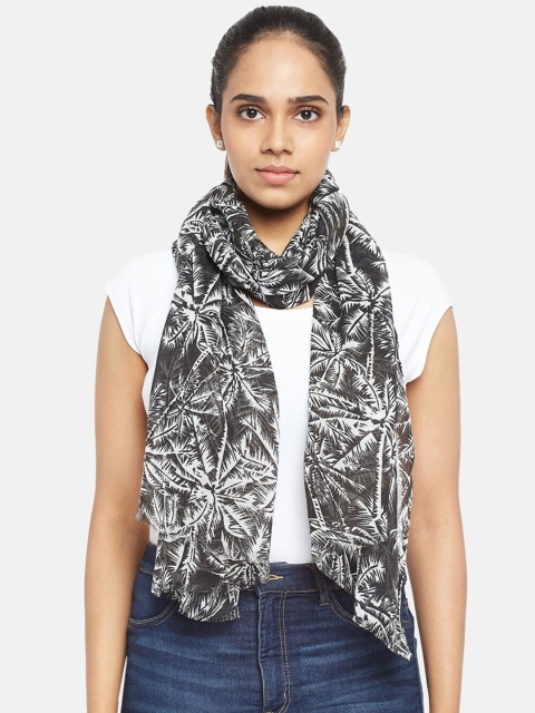 

Honey by Pantaloons Women Black Printed Scarf