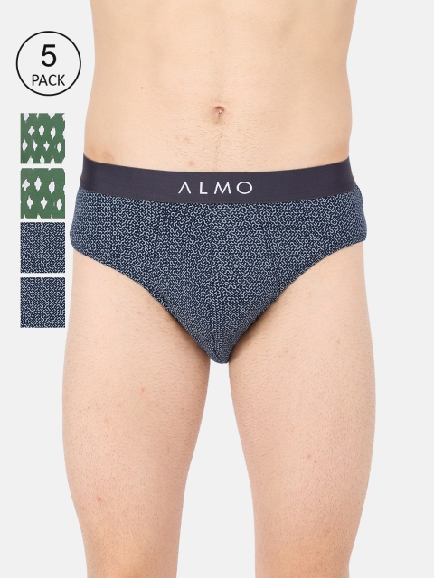 

Almo Wear Men Pack Of 5 Organic Cotton Basic Briefs, Green