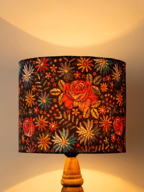 

green girgit Black & Red Floral Printed Fabric Contemporary Table Lamp Shade