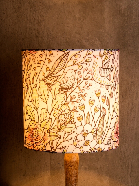 

green girgit Green & Pink Floral Printed Fabric Contemporary Table Lamp Shade