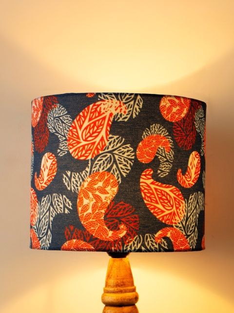 

green girgit Blue & Red Paisley Printed Fabric Contemporary Table Lamp Shade