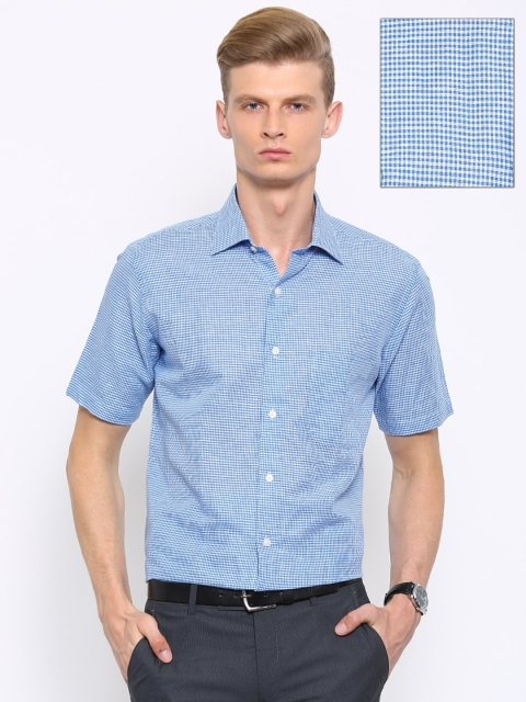 

Arrow Men Blue Regular Fit Checked Semiformal Sustainable Shirt