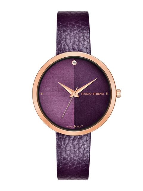 

STUDIO ETHENO Women Purple Brass Dial & Purple Leather Straps Analogue Watch