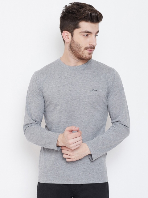 

Okane Men Solid Grey T-shirt