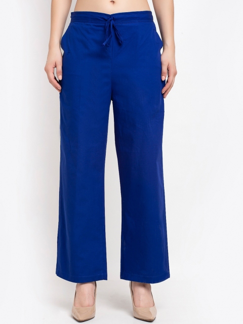 

GRACIT Women Blue Loose Fit Parallel Trousers