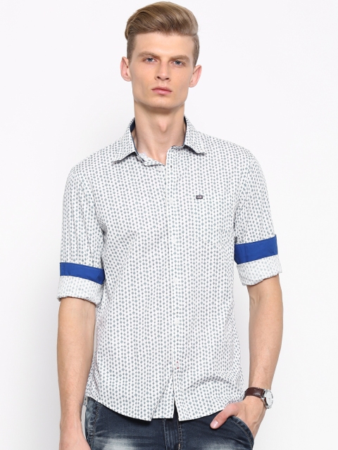 

Arrow Sport Men Off-White & Blue Slim Fit Printed Casual Shirt