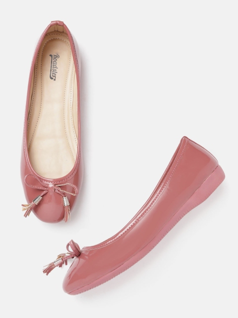 

Roadster Women Dusty Pink Solid Ballerinas with Bows Detail