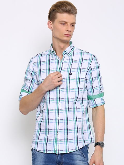 

Arrow Sport Men White Slim Fit Checked Casual Shirt