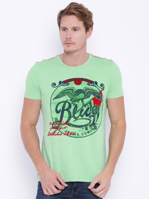 

Arrow Sport Men Green Printed Round Neck T-shirt