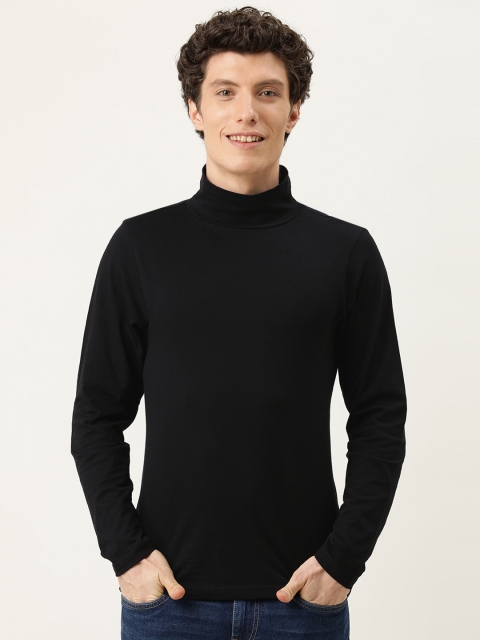 

Flying Machine Men Black Turtle Neck Pure Cotton T-shirt