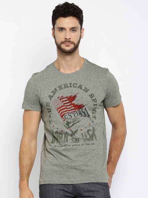 

Arrow Blue Jean Co. Men Green Printed Round Neck T-Shirt