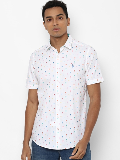 

SIMON CARTER LONDON Men White Slim Fit Opaque Printed Pure Cotton Casual Shirt