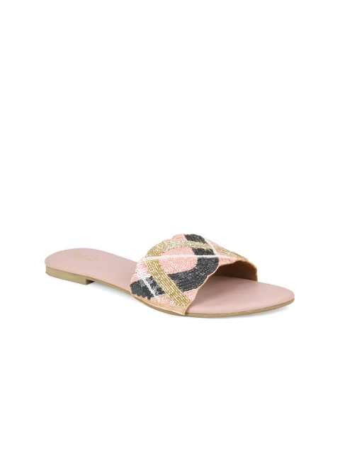 

Inc 5 Women Peach-Coloured Embellished Open Toe Flats