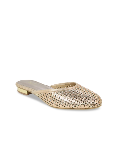 

Inc 5 Rose Gold Embellished Block Mules