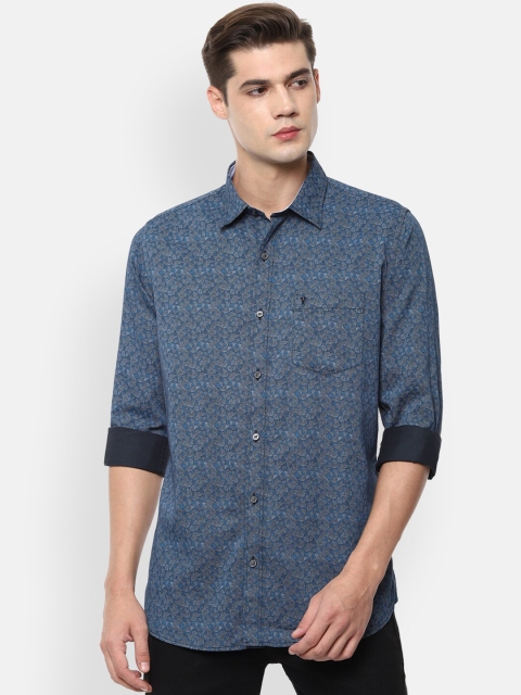 

Van Heusen Sport Men Blue Slim Fit Floral Opaque Printed Pure Cotton Casual Shirt