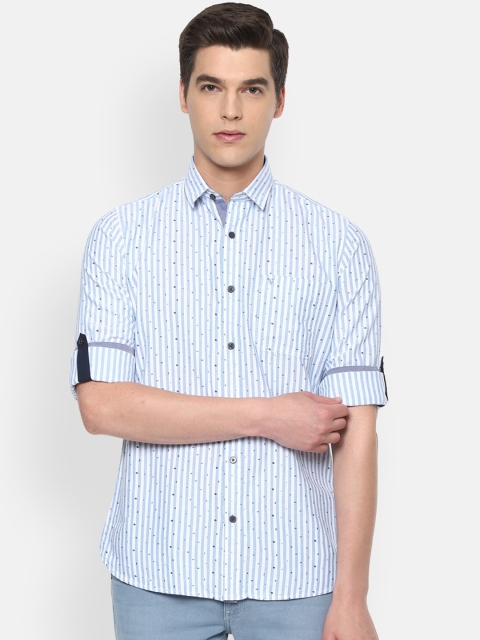 

Van Heusen Sport Men Blue Slim Fit Opaque Checked Pure Cotton Casual Shirt