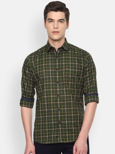 

Van Heusen Sport Men Green Slim Fit Tartan Checks Opaque Checked Pure Cotton Casual Shirt