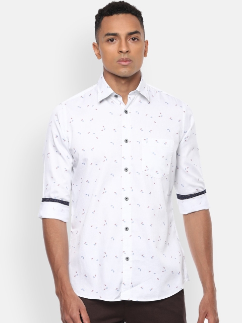 

Van Heusen Sport Men White Slim Fit Opaque Printed Pure Cotton Casual Shirt