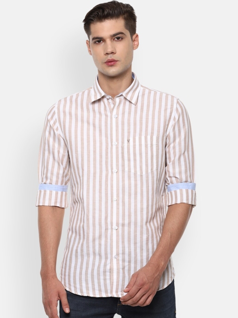 

Van Heusen Sport Men Beige Slim Fit Opaque Striped Casual Shirt