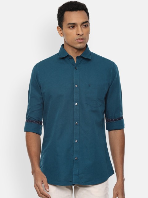 

Van Heusen Sport Men Blue Slim Fit Opaque Pure Cotton Casual Shirt