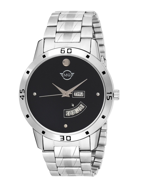 

MUTAQINOTI Men Black Dial & Silver Toned Bracelet Style Straps Analogue Watch MQWT-TM177