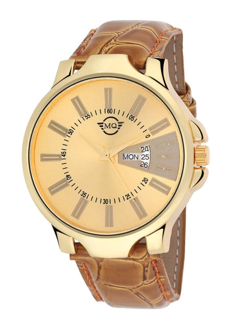 

MUTAQINOTI Men Gold-Toned Dial & Brown Straps Analogue Automatic Watch MQWT-TM131