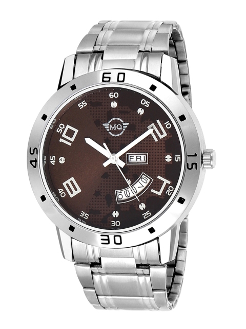 

MUTAQINOTI Men Brown Printed Dial & Silver Toned Stainless Steel Bracelet Style Straps Analogue Automatic Watch