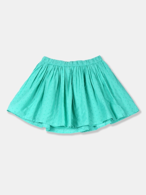 

GAP Girls Green Solid Swiss Dot Weave Pure Cotton A-Line Skirt