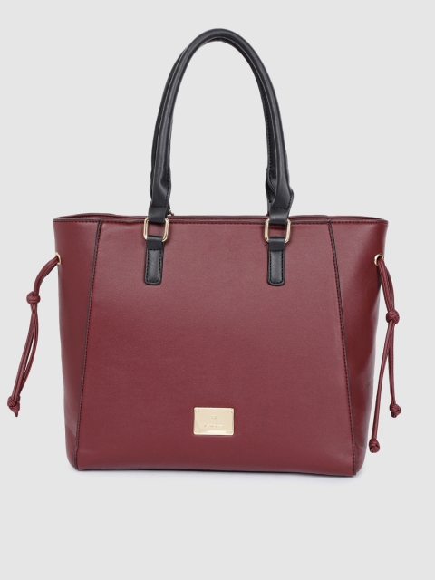 

Van Heusen Burgundy Solid Structured Handheld Bag
