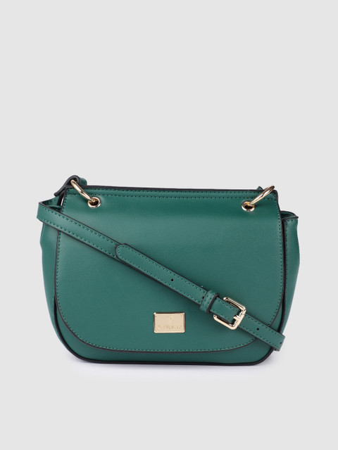 

Van Heusen Green Solid Structured Sling Bag