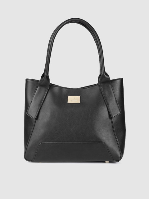 

Van Heusen Black Solid PU Regular Structured Shoulder Bag