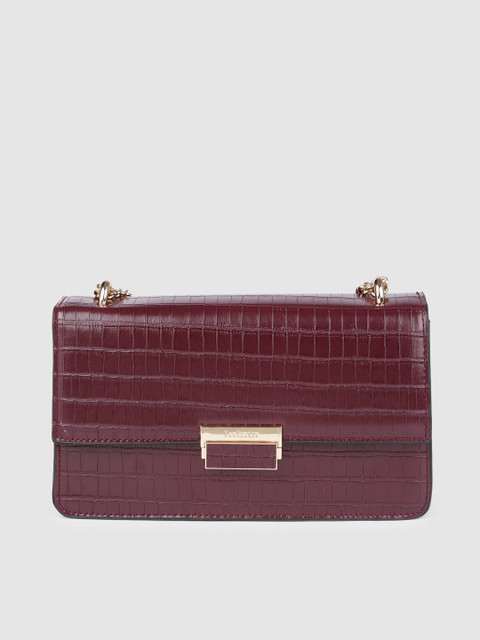 

Van Heusen Burgundy Textured PU Structured Sling Bag