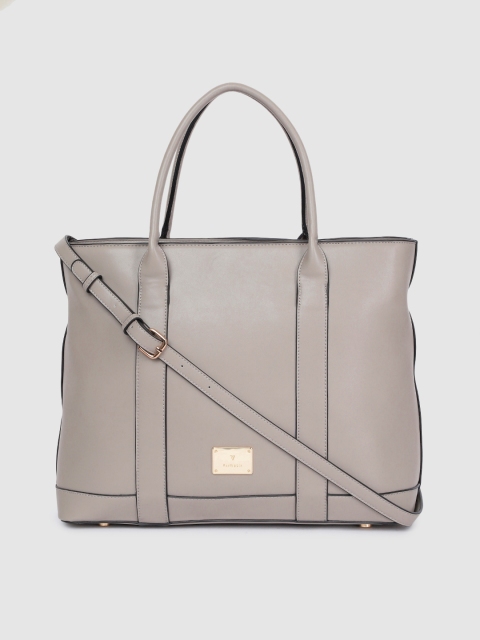 

Van Heusen Grey Solid Oversized Structured Handheld Bag