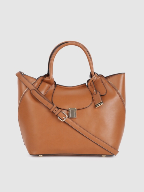 

Van Heusen Tan Solid Oversized Structured Handheld Bag